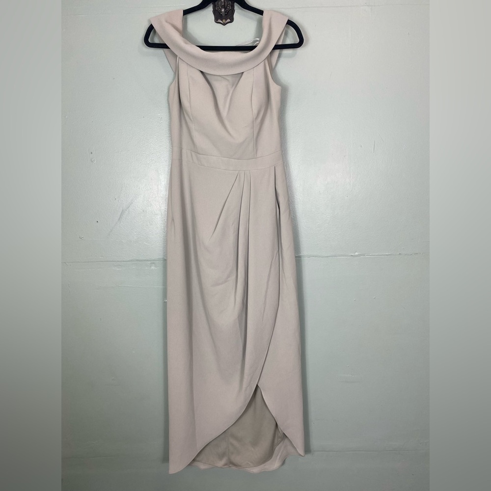 BHLDN Thompson Off The Shoulder Midi Dress Tulip Hem Sage Green Sz 8 - Picture 2 of 9